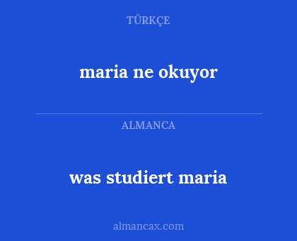 was studiert maria - maria ne okuyor