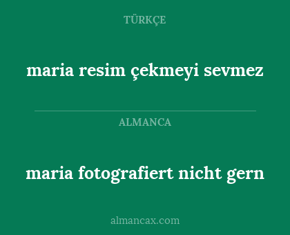 maria resim çekmeyi sevmez - maria fotografiert nicht gern