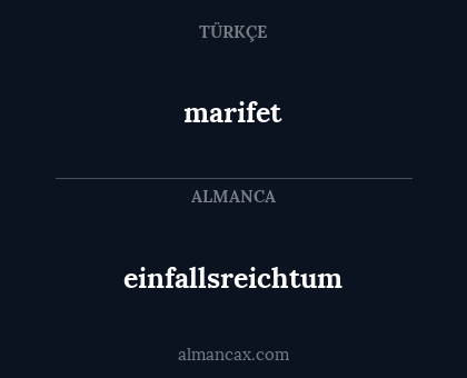 marifet - einfallsreichtum