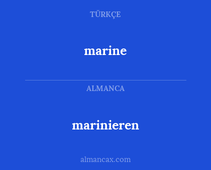 marine - marinieren
