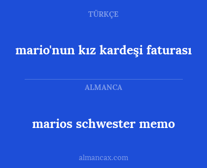 marios schwester memo - mario'nun kız kardeşi faturası