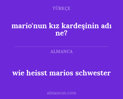 wie heisst marios schwester - mario'nun kız kardeşinin adı ne?