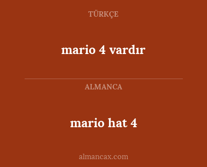 mario hat 4 - mario 4 vardır