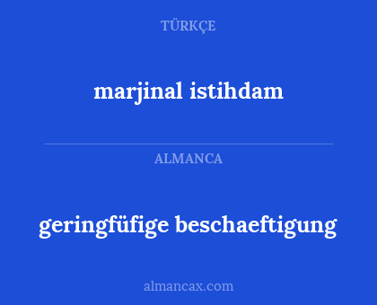 geringfüfige beschaeftigung - marjinal istihdam