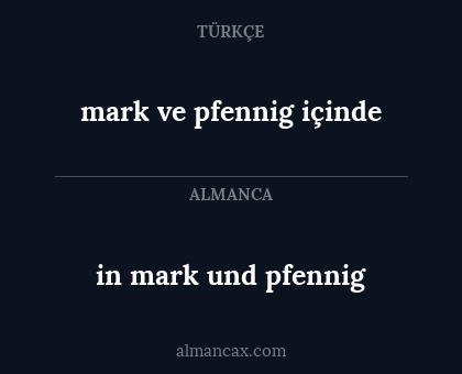 in mark und pfennig - mark ve pfennig içinde
