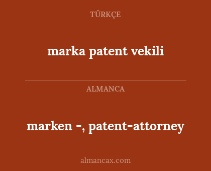 marken -, patent-attorney - marka patent vekili