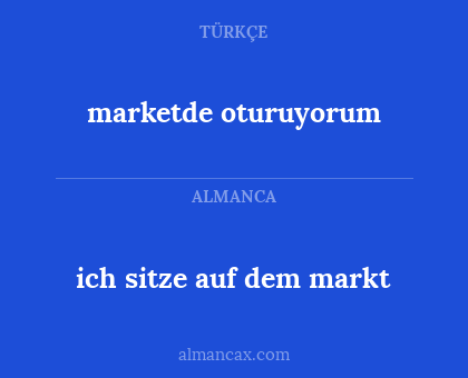 ich sitze auf dem markt - marketde oturuyorum