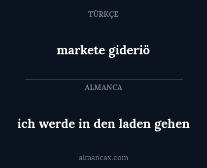 ich werde in den laden gehen - markete gideriö