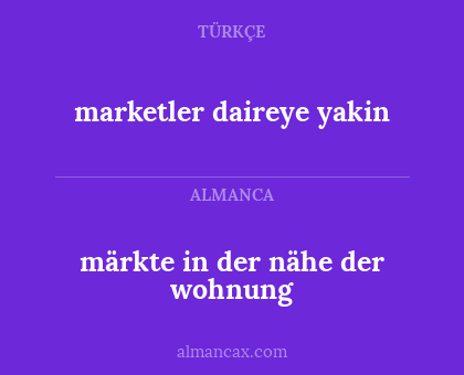 marketler daireye yakin - märkte in der nähe der wohnung