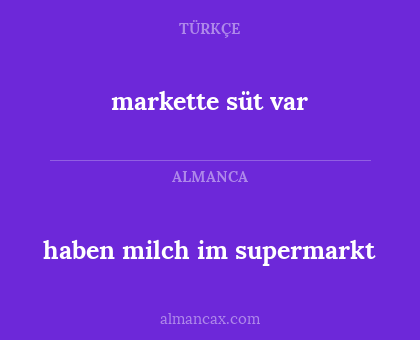 markette süt var - haben milch im supermarkt