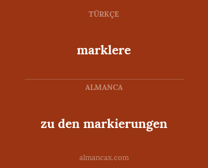 marklere - zu den markierungen
