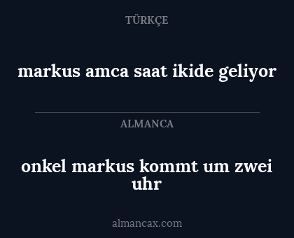 markus amca saat ikide geliyor - onkel markus kommt um zwei uhr