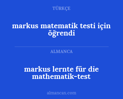 markus lernte für die mathematik-test - markus matematik testi için öğrendi