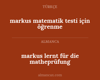 markus matematik testi için öğrenme - markus lernt für die matheprüfung