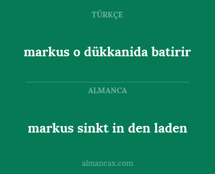 markus sinkt in den laden - markus o dükkanida batirir