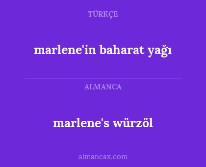 marlene's würzöl - marlene'in baharat yağı