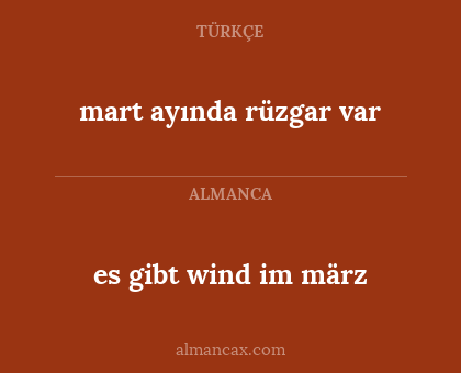es gibt wind im märz - mart ayında rüzgar var