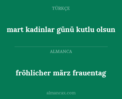 fröhlicher märz frauentag - mart kadinlar günü kutlu olsun