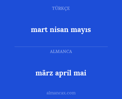 mart nisan mayıs - märz april mai