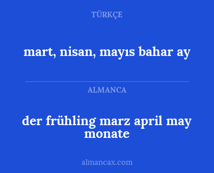der frühling marz april may monate - mart, nisan, mayıs bahar ay