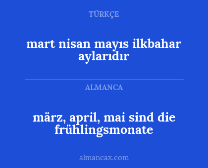 märz, april, mai sind die frühlingsmonate - mart nisan mayıs ilkbahar aylarıdır
