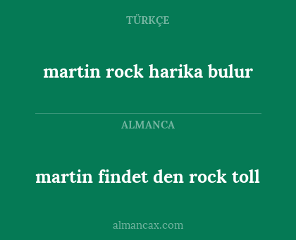 martin findet den rock toll - martin rock harika bulur