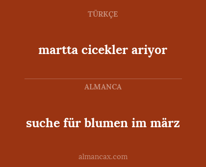 martta cicekler ariyor - suche für blumen im märz