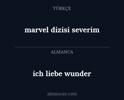 marvel dizisi severim - ich liebe wunder