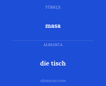 die tisch - masa