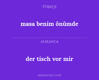 masa benim önümde - der tisch vor mir