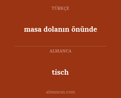 masa dolanın önünde - tisch