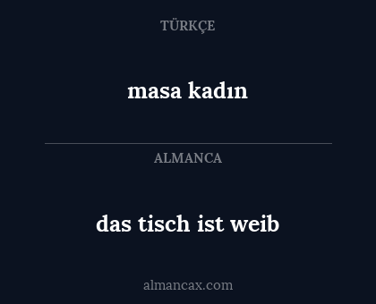 masa kadın - das tisch ist weib