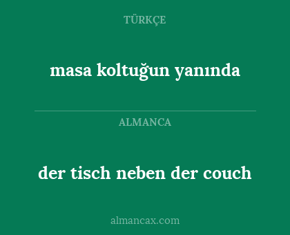 masa koltuğun yanında - der tisch neben der couch