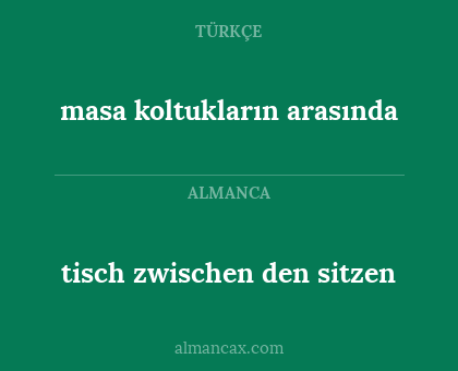 tisch zwischen den sitzen - masa koltukların arasında