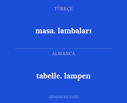 masa. lambaları - tabelle. lampen