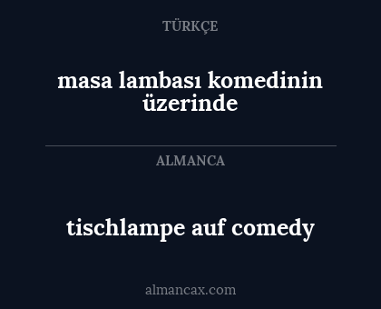 masa lambası komedinin üzerinde - tischlampe auf comedy