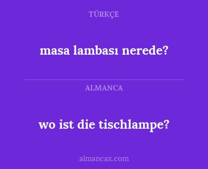 masa lambası nerede? - wo ist die tischlampe?