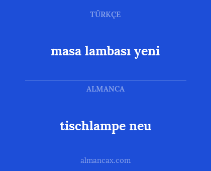 tischlampe neu - masa lambası yeni