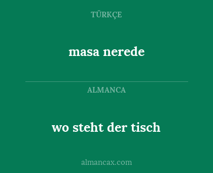 masa nerede - wo steht der tisch