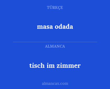 masa odada - tisch im zimmer
