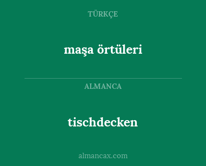 tischdecken - maşa örtüleri