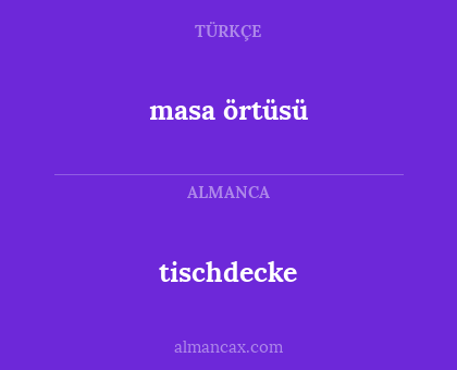 masa örtüsü - tischdecke
