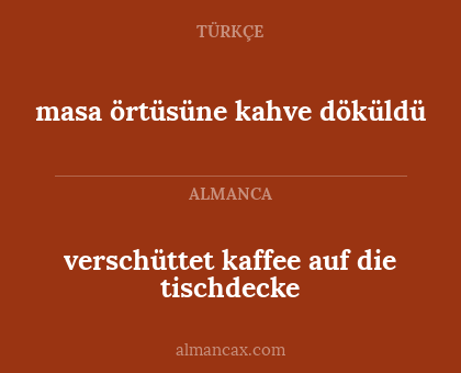 verschüttet kaffee auf die tischdecke - masa örtüsüne kahve döküldü