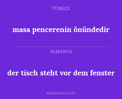 masa pencerenin önündedir - der tisch steht vor dem fenster