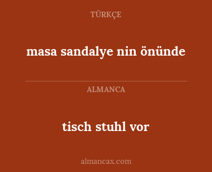 masa sandalye nin önünde - tisch stuhl vor