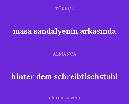 masa sandalyenin arkasında - hinter dem schreibtischstuhl