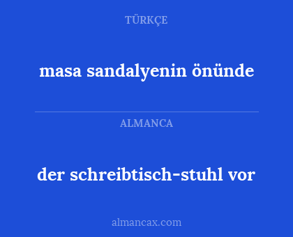 der schreibtisch-stuhl vor - masa sandalyenin önünde