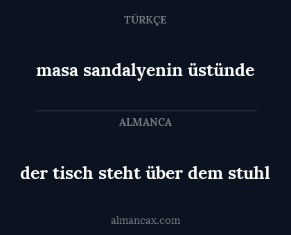 der tisch steht über dem stuhl - masa sandalyenin üstünde