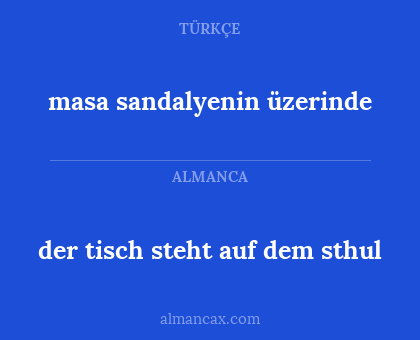masa sandalyenin üzerinde - der tisch steht auf dem sthul