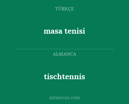 masa tenisi - tischtennis